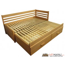 Set s matracmi Bali (s pametovou penou) - Rozkladacia posteľ z masívu Klaudia 